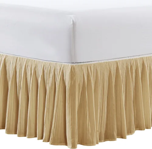 Vista 8 de Home Soft Things Falda de cama plisada de microfibra, diseño elegante envolvente de microfibra sólida con caída de 18 pulgadas, ropa de cama