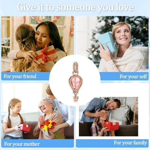 Vista 7 de polengju Birth Stone Love Heart Flying House Mom Crown Balloons Smile Children Luchs Charms para pulseras de plata de ley 925, collares, regalos