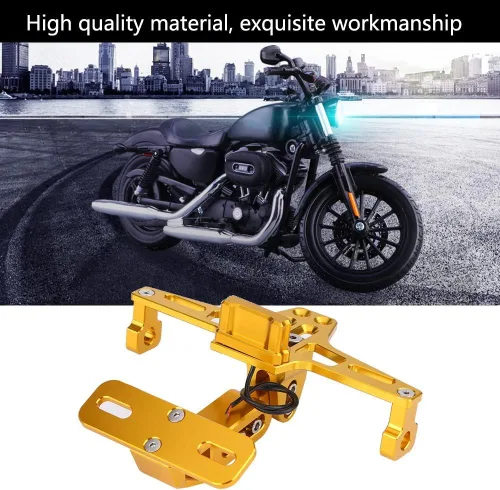Vista 6 de Y-AMAHA BWS R25 R3 MT03 MSX - Soporte universal para placa de matrícula de motocicleta, marco de matrícula ajustable de aluminio con luz LED