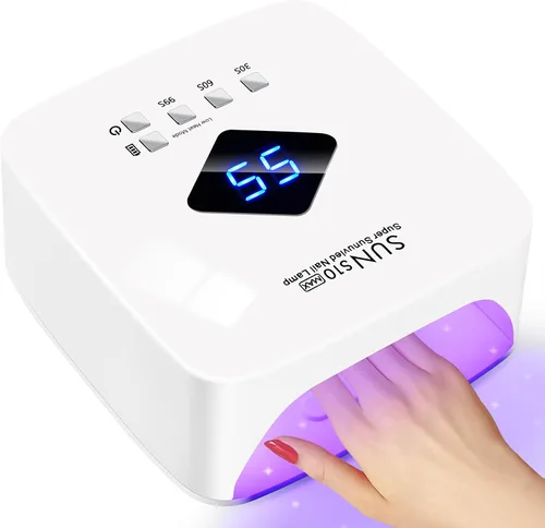 Vista 9 de LKE Lámpara de uñas UV recargable inalámbrica, luz UV de 86 W para uñas de gel con 3 ajustes de temporizador, sensor automático, secado rápido