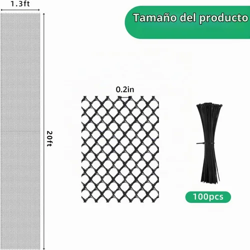 Vista 2 de Watayo Protectores de Tronco de Malla de Árbol de 20 Pies - Protector de Corteza de Árbol - Protector de Árbol de Red Flexible con 100 Piezas