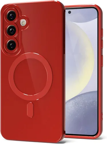 Vista 19 de Svanove Funda magnética de silicona para Samsung Galaxy S22, compatible con Magsafe, bonita funda para mujer, goma de gelatina brillante delgada