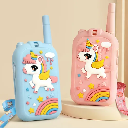 Vista 15 de Walkie Talkie para niños con video: paquete de 2 juguetes recargables para niños pequeños con cámara HD y cambiador de voz, juguetes de regalo