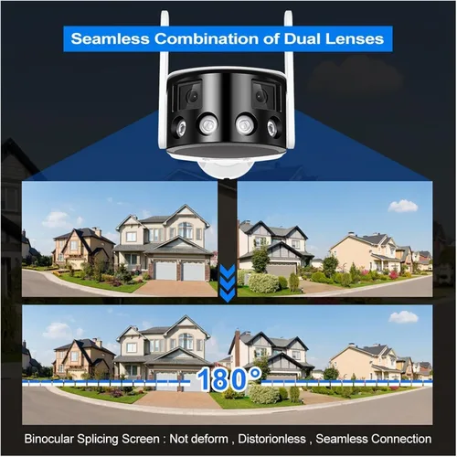 Vista 2 de Cámara IP de seguridad para exteriores WiFi de doble lente 4K