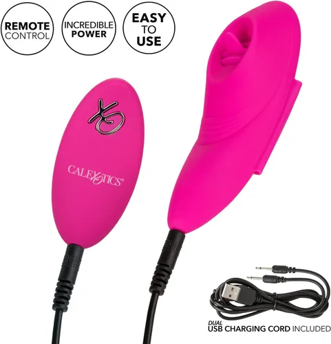 Vista 6 de CalExotics Lock-N-Play SE-0077-58-3 - Vibrador de clítoris de silicona resistente al agua con 12 funciones, recargable con vibración parpadeante