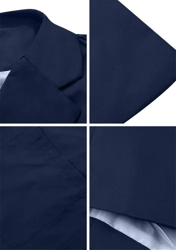 Vista 2 de TYQQU Chaqueta casual de manga larga con frente abierto cuello de solapa chaqueta de trabajo de talla grande para mujer