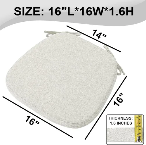 Vista 4 de SINOSSO 1 paquete de cojines de espuma viscoelástica para silla de comedor, tela tejida amigable de 16 pulgadas en forma de U, cómoda almohadilla