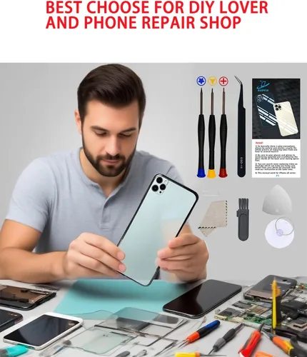Vista 6 de Reemplazo de cristal trasero para iPhone 15Pro Max con herramientas Repir Big Hole OEM Rear Cover Glass Pre-Installed Internal Parts Easier