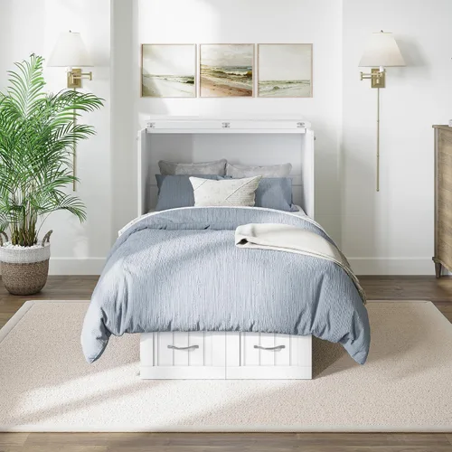 Vista 4 de Atlantic Muebles natucket Murphy cama Pecho, Madera Noble, Blanco