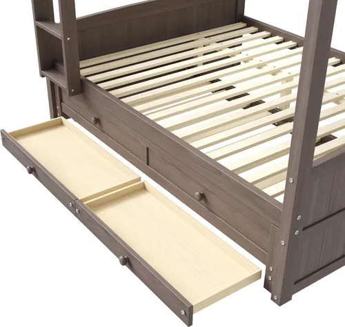 Vista 7 de Harper & Bright Designs Litera Queen con 2 cajones y cama nido extraíble