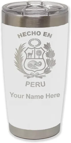 Vista 28 de LaserGram Vaso aislado al vacío de 20 onzas, hecho en Perú, grabado personalizado incluido (negro)