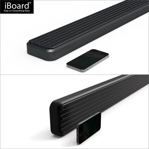 Vista 8 de APS iBoard - Estribos para Jeep Wrangler JL, tamaño mediano, 4 pulgadas, Aluminio negro