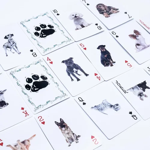 Vista 3 de 2 mazos de cartas para perros Juegos de cartas para perros Tarjetas de póquer para perros Baraja de cartas para perros