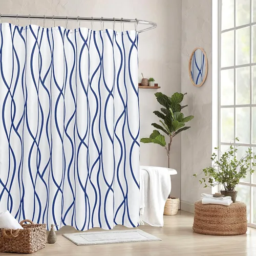 Vista 31 de Biscaynebay - Cortinas de tela texturizada a cuadros para baño