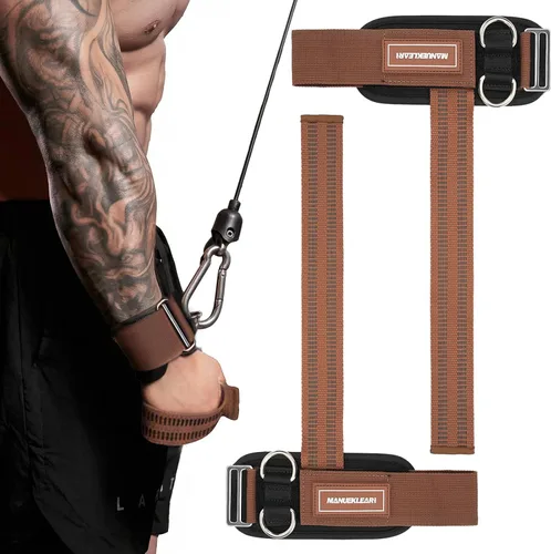 Vista 14 de MANUEKLEAR - Correas de muñeca antideslizantes para levantamiento de pesas, correas de levantamiento de pesas con anillos en D para entrenamiento