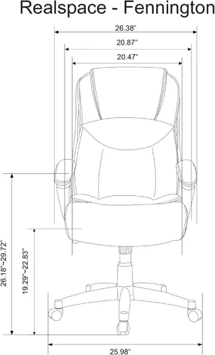 Vista 2 de Realspace® Fennington - Silla de cuero con respaldo alto, color marrón y negro