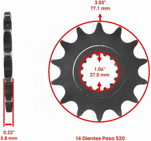 Vista 3 de Caltric Kit de cadena de transmisión y piñones compatible con Yamaha Raptor 700 700R YFM700R 2006-2023