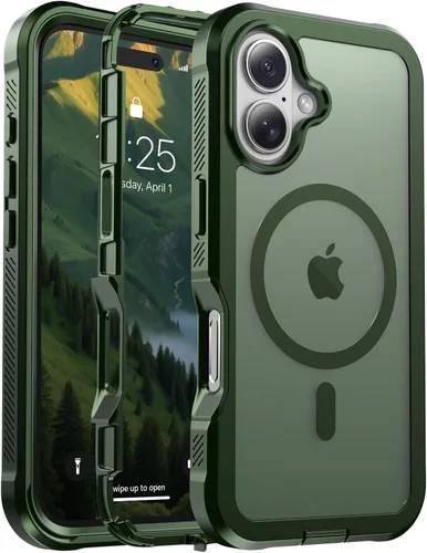 Vista 150 de jaroco - Funda magnética compatible con MagSafe para iPhone 11 de 6.1 pulgadas; protección de grado militar contra caídas, de doble capa