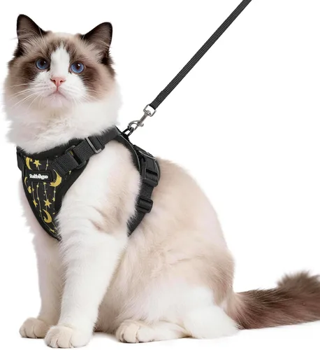 Vista 64 de rabbitgoo Cat Harness and Leash Set, Escape Proof Vest, Berry Pounce Soft Breathable Mesh, Easy Adjustable Fit, Snap Buckles, Sturdy Clip