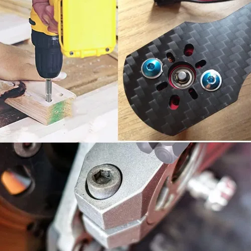 Vista 6 de Auniwaig Broca de llave Allen de cabeza hexagonal, vástago hexagonal de 1/4 de pulgada, punta hexagonal métrica S2 de acero, puntas magnéticas H2