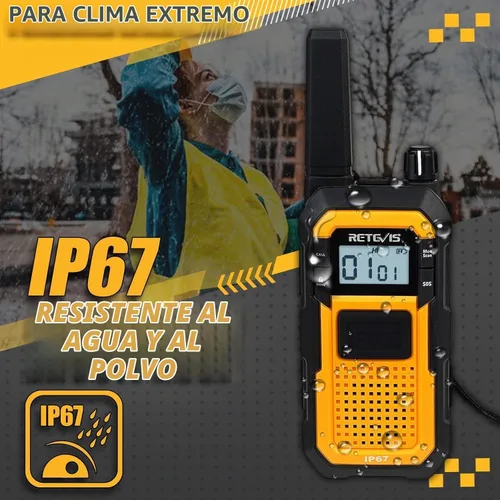 Vista 2 de Retevis RB48 Waterproof Two Way Radio with G-Type Earpiece for Construction