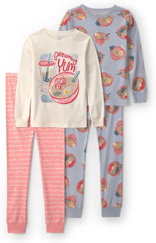 Vista 11 de Carter's Conjunto de pijama de algodón ajustado de 4 piezas para niña Pollo Country Green