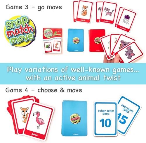 Vista 4 de Tarjetas de movimiento de animales - Juegos activos para niños pequeños y niños, juego a presión, juego y pesca con tarjetas de animales, tarjetas