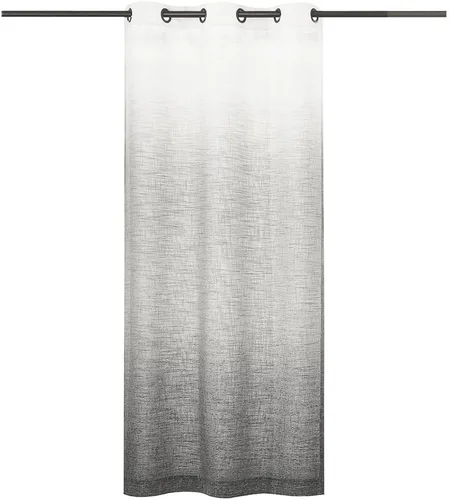 Vista 6 de Central Park Panel de cortina de ventana degradado de lino con estampado en tela de mezcla de rayón, tratamientos para sala de estar/dormitorio Gris