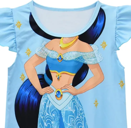Vista 2 de AOVCLKID Camisón de princesa para niñas pequeñas, pijamas de dibujos animados
