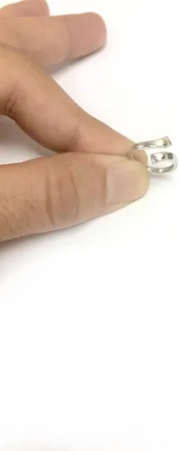 Vista 4 de Anillo de dedo ajustable de plata de ley con puntas abiertas por paso, Metal, Sin piedras preciosas