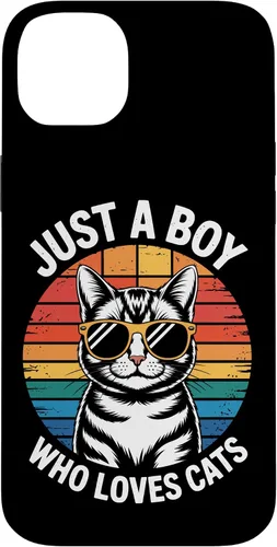 Vista 15 de Just A Boy Who Loves Cats Cat Dad Kitty Parent Feline Boys Case for iPhone 16