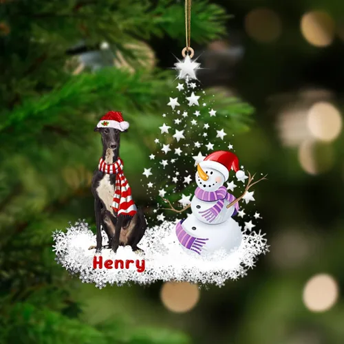 Vista 12 de Nazenti Adorno personalizado de árbol de bulldog americano con 1 soporte debajo de la estrella, adorno de perro personalizado para amantes