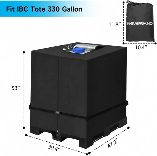 Vista 2 de NEVERLAND IBC - Cubierta impermeable para tanque de agua de 330 galones