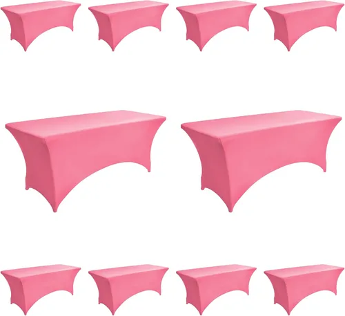 Vista 43 de Paquete de 2 Cubiertas de Mesa de Spandex de 4 pies para Mesas Plegables Rectangulares - Manteles Elásticos Ajustados Resistentes a las Arrugas