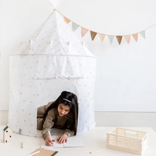 Vista 5 de 3 Sprouts Tienda de campaña para niños - Tela reciclada sostenible – Divertido y espacioso castillo inflable para juegos en interiores para niños
