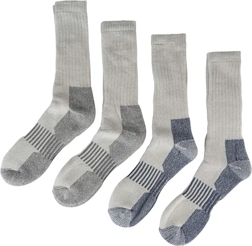 Vista 6 de HOT FEET Paquete de 4 calcetines para hombre, calcetines de senderismo activos y exteriores, totalmente acolchados, mezcla de lana térmica