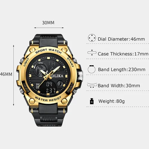 Vista 7 de RORIOS Reloj deportivo digital para hombre, multifunción, con temporizador de alarma, relojes militares, relojes de pulsera luminosos para niños
