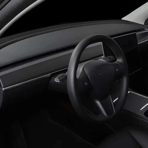 Vista 2 de Cubierta de panel de puerta delantera para Tesla Modelo Y y Modelo 3 2020 2021 2022 2023 (negro mate)
