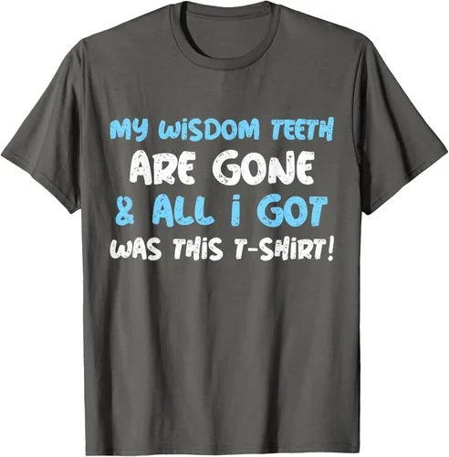 Vista 53 de My Wisdom Teeth Are Gone! Camiseta divertida de muelas del juicio, Negro