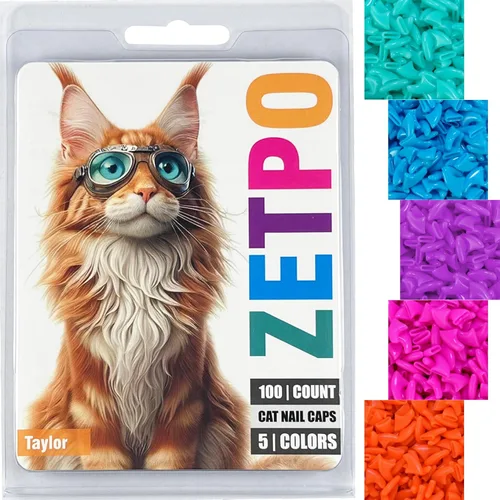 Vista 12 de zetpo - 100 fundas para uñas de gato, con adhesivos y aplicadores 5 tonos azules con purpurina