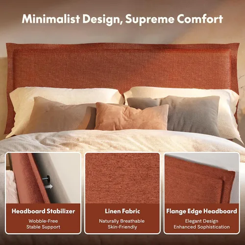 Vista 15 de FLEXISPOT Base de cama ajustable Queen con marco tapizado, elevación de cabeza y pies, capacidad de 600 libras, no necesita somier, diseño