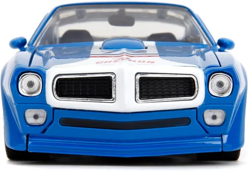Vista 2 de Jada Big Time Muscle Chevron 1:24 1972 Pontiac Firebird - Coche fundido a presión, juguetes para niños y adultos (azul)