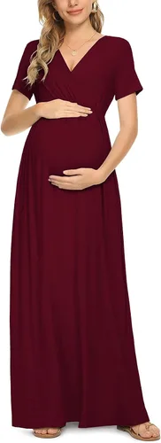 Vista 3 de Xpenyo - Vestido largo de maternidad casual para el embarazo la fiesta de bienvenida del bebé