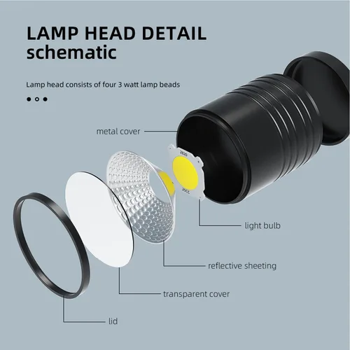 Vista 3 de Luz de trabajo magnética LED de 15.748 in Lámpara de cuello de cisne flexible 500 lúmenes 120 voltios para máquina de coser, torno de fresado