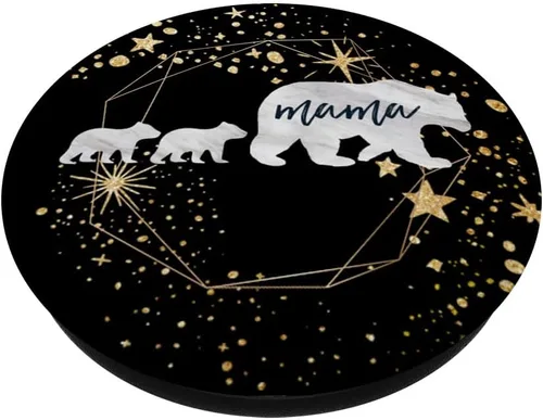Vista 2 de Mama Bear - Regalo geométrico de dos cubitos para bebé, color negro y dorado