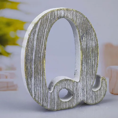 Vista 9 de Letras de madera rústica sin terminar de 8 pulgadas para decoración de pared, letras decorativas de pie en rodajas, decoración de tablero