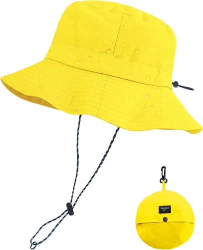 Vista 32 de PFFY Packable Sun Bucket Hat for Men Women Outdoor UV Protection Sun Hats Caqui