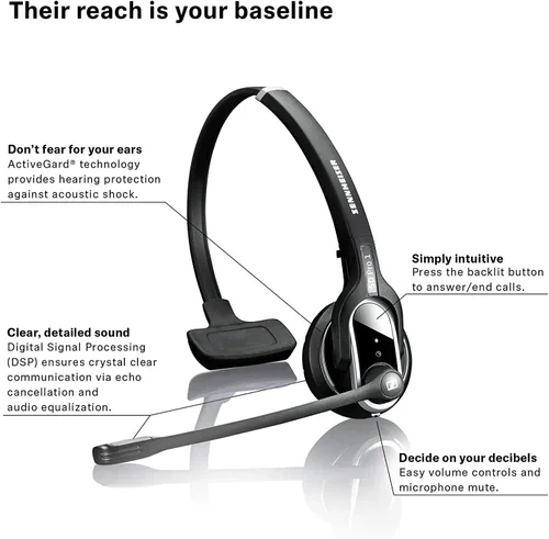 Vista 5 de EPOS SD PRO1 ML - Auriculares inalámbricos para PC y teléfono de escritorio, MS Teams, compatibles con aplicaciones de computadora de voz y video