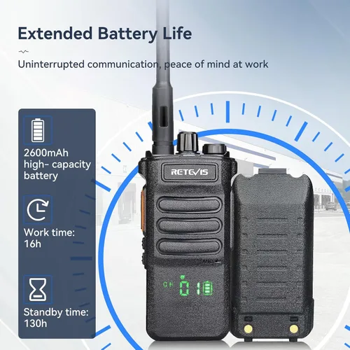 Vista 5 de Retevis RT86 - Radio de 2 vías de largo alcance con cargador de 6 vías para almacén, paquete de 6 High Power Strong Signal, Professional Walkie