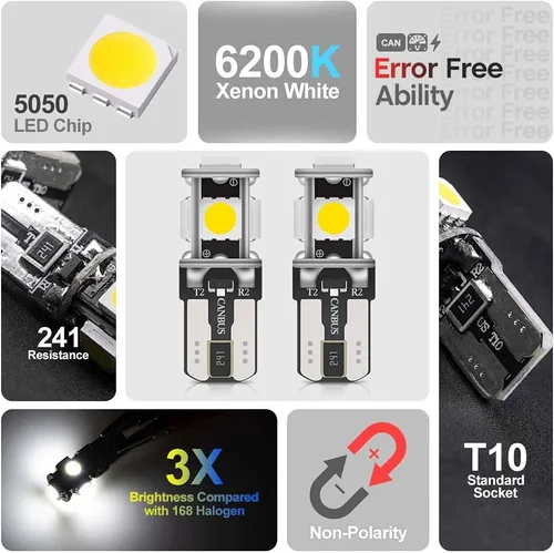 Vista 6 de 8 piezas de kit de luces LED blancas interiores para Toyota Camry 1997 1998 1999 2000 2001, luces de mapa, cúpula, maletero, espejo de tocador